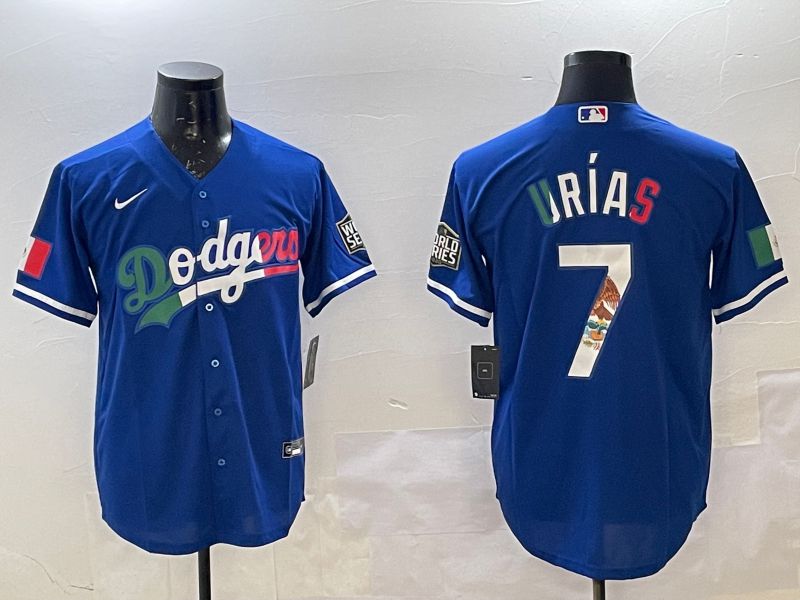 Men Los Angeles Dodgers #7 Urias Blue Fashion 2025 Nike MLB Jersey style 4->los angeles dodgers->MLB Jersey